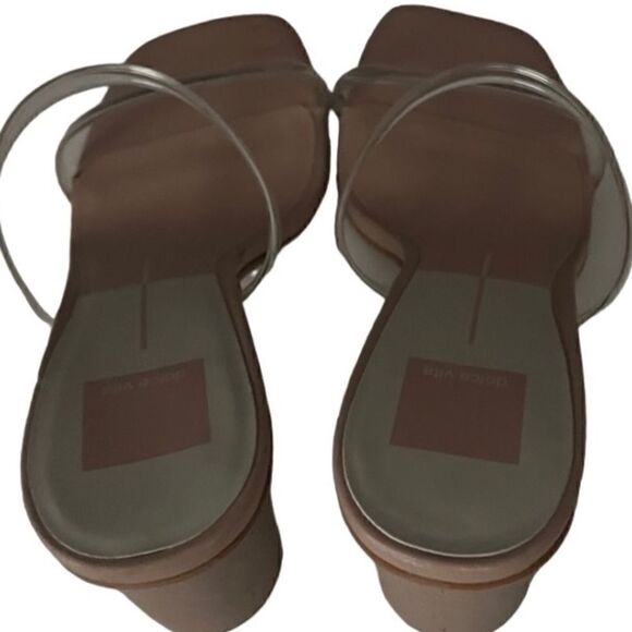 Dolce Vita Clear Double Strap Snake Print Heel Sandals Size 9.5 - Picture 8 of 16